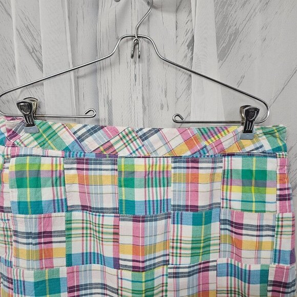 Talbots Plaid Patchwork Madras Preppy Lace Up Short Skirt Size 10 - Picture 2 of 11